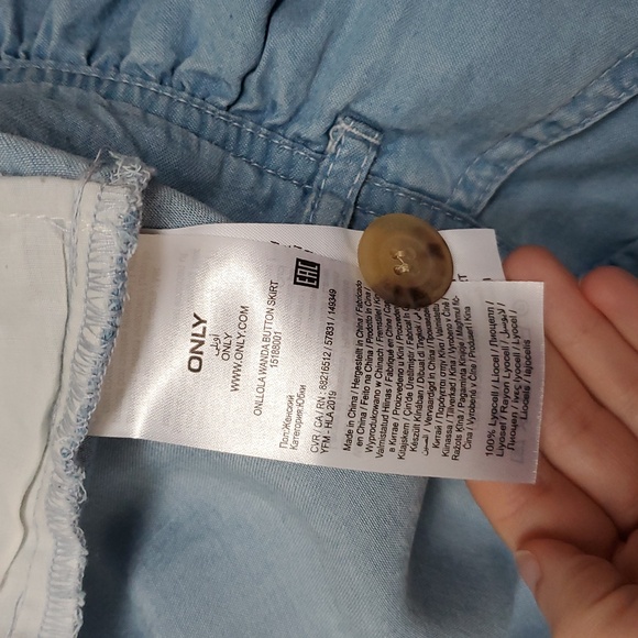 Only Light Blue Denim Maxi Skirt with Button Front Sz 42 Or XL Casual Milkmaid - Picture 12 of 12